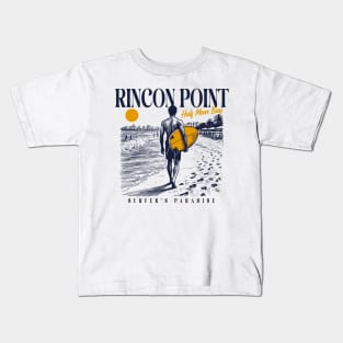 Vintage Surfing Rincon Point Half Moon Bay, California // Retro Surfer Sketch // Surfer's Paradise Kids T-Shirt